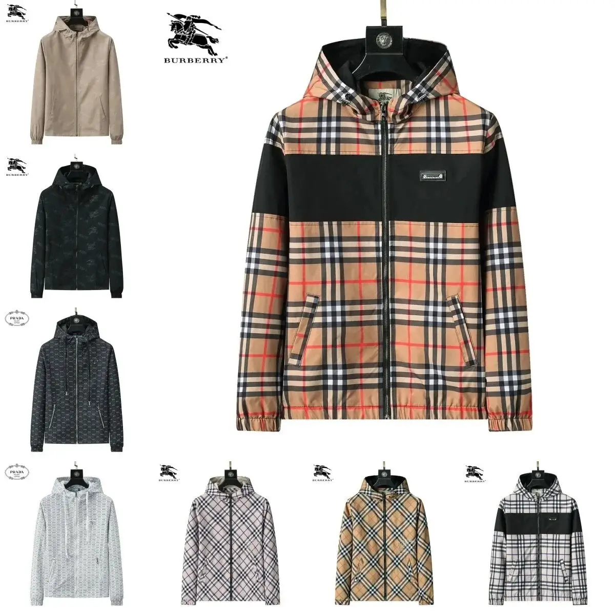 Ver las 4 fotos Burberry Check Print Hooded Jacket