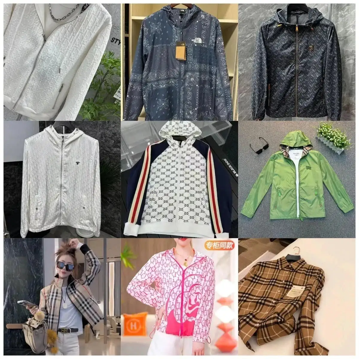 Ver las 4 fotos the North Face Burberry Moncler Prada Dior Hoodie Jackets(40 Style)